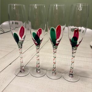 Pier 1 Colorful Stem Champagne Flutes